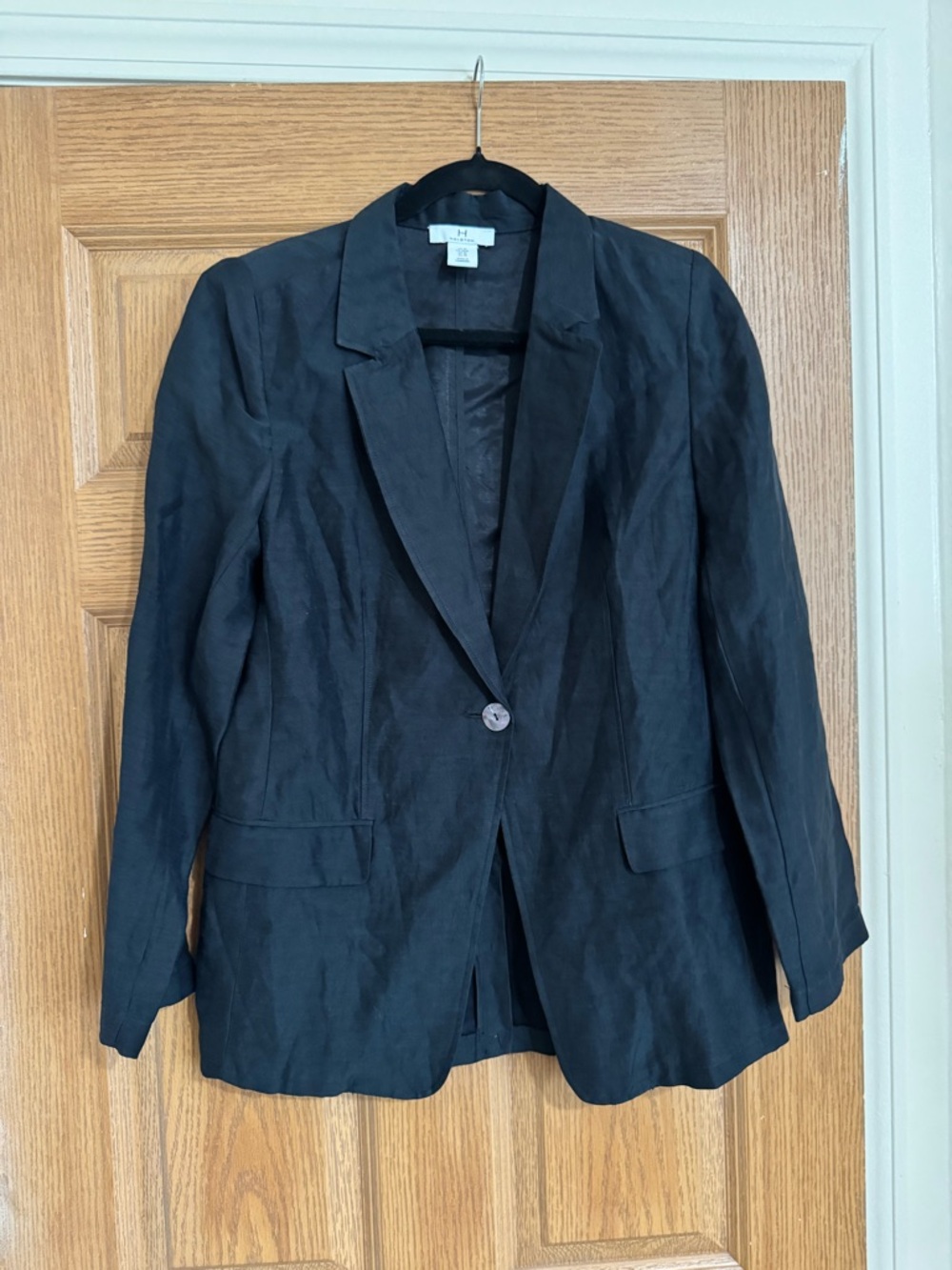 Halston Heritage Black Single-Button Blazer